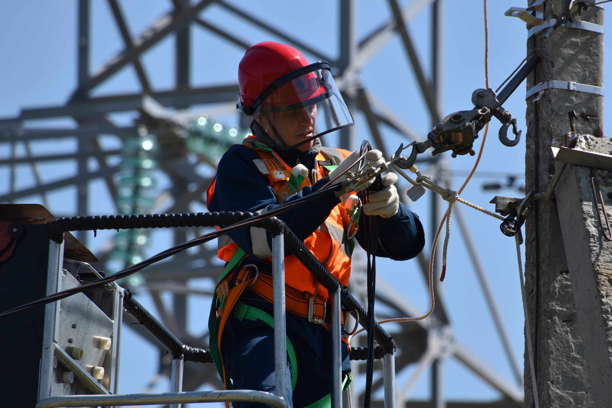 Power line worker